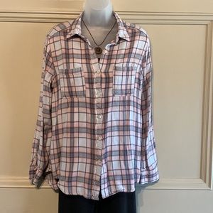 Mossing Supply Co Plaid Flannel Shirt Sz ~> Medium *Boyfriend Fit*